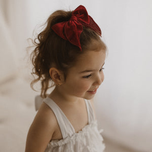 
                  
                    Load image into Gallery viewer, Ruby Velvet Hair Bow - Large
                  
                