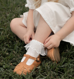 
                  
                    Load image into Gallery viewer, White Frill Ankle Socks
                  
                