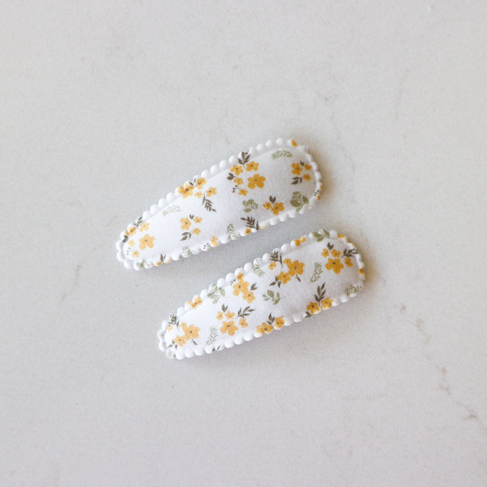 Yellow Floral Hair Clips